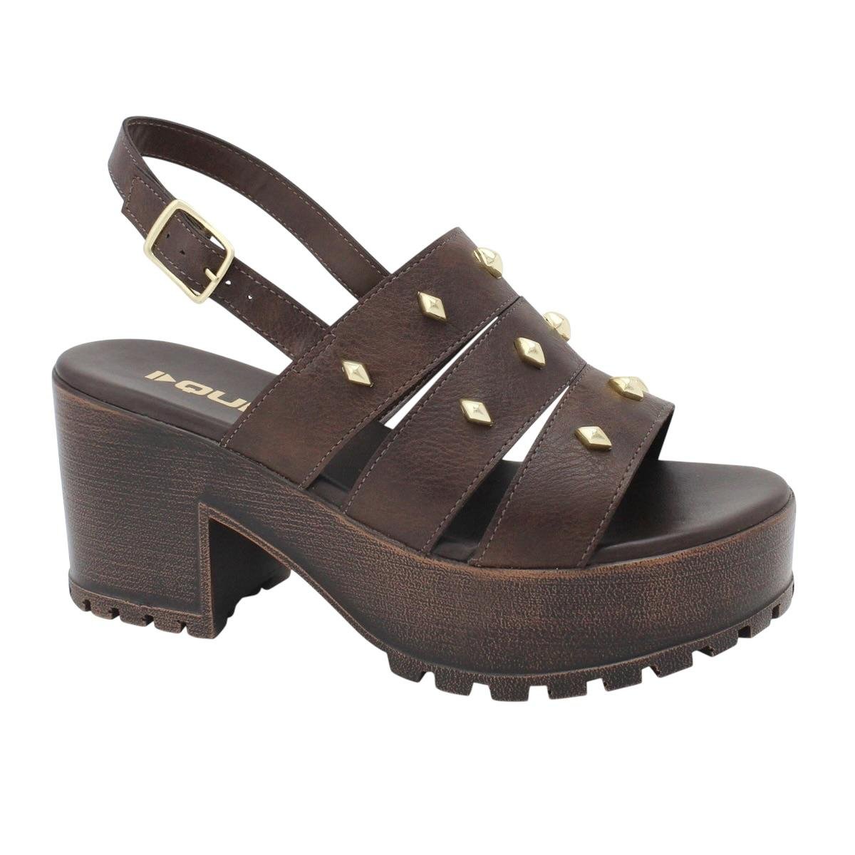 SANDALIA QUIZ FEMININA SALTO MEDIO PLATFORMA CASUAL 69-1935-09 MARROM Marrom 2