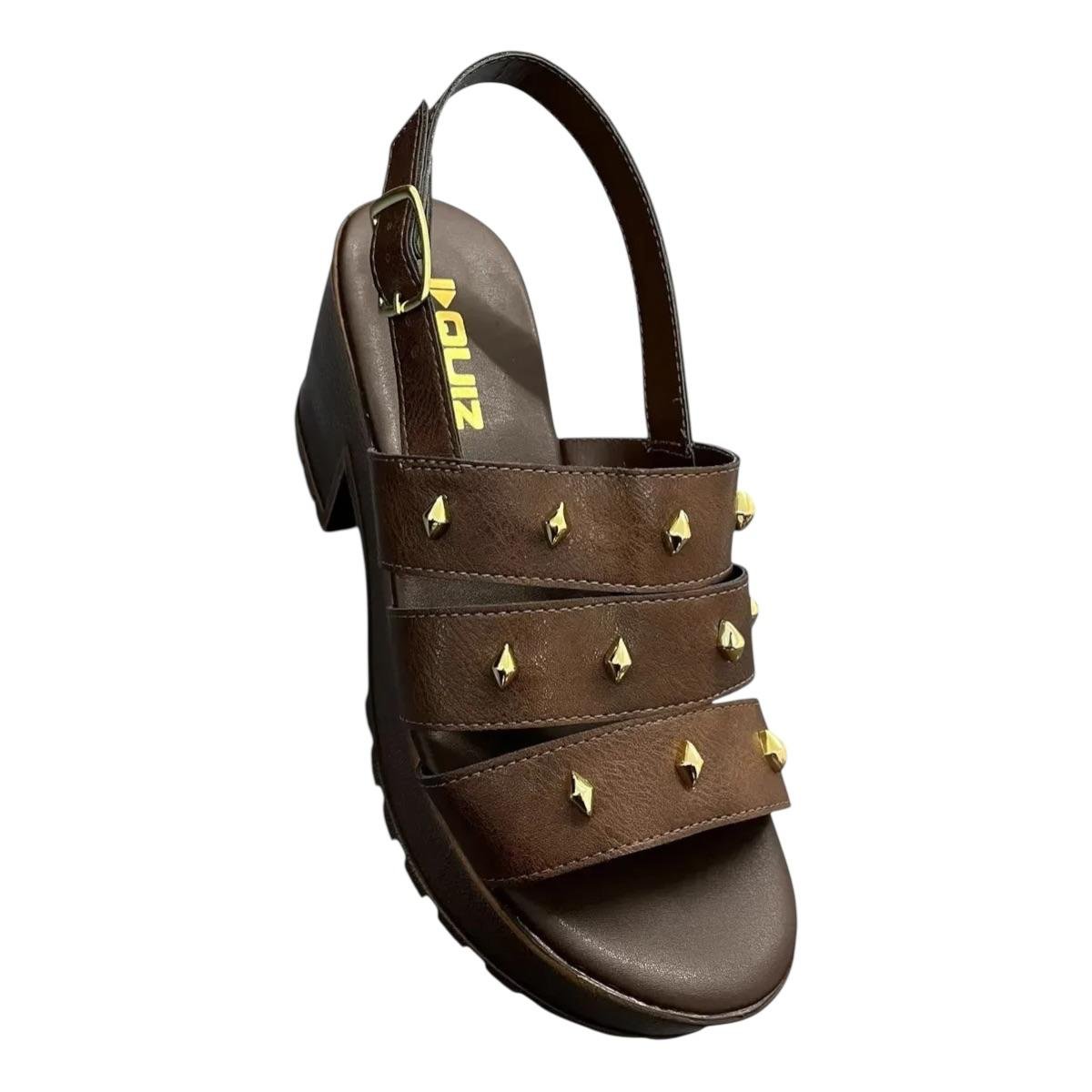 SANDALIA QUIZ FEMININA SALTO MEDIO PLATFORMA CASUAL 69-1935-09 MARROM Marrom 3