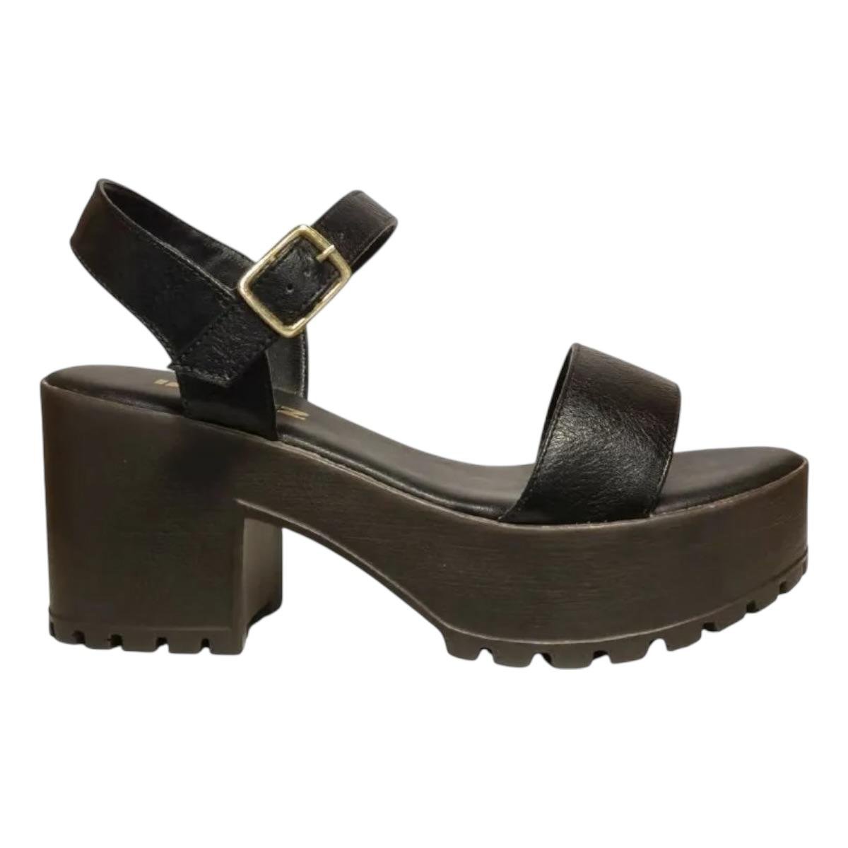 SANDALIA QUIZ FEMININA SALTO MEDIO PLATFORMA CASUAL 69-1935-02 PRETO