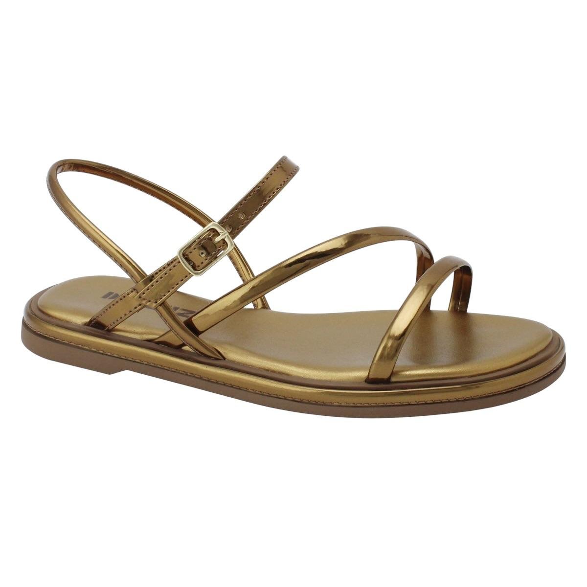 SANDALIA QUIZ FEMININA RASTEIRA CASUAL 69-1931-65 OURO