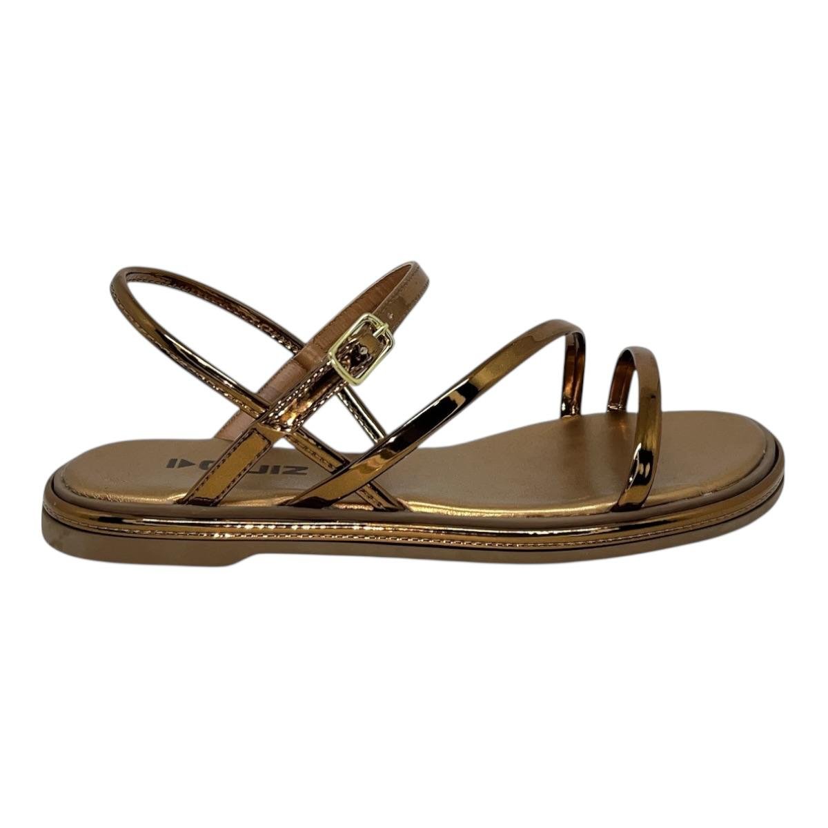 SANDALIA QUIZ FEMININA RASTEIRA CASUAL 69-1931-65 OURO Dourado 2