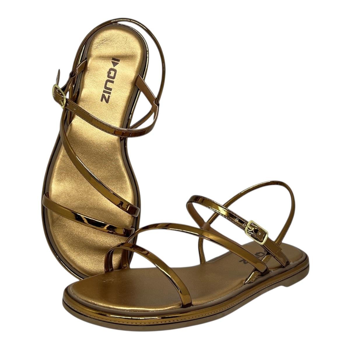 SANDALIA QUIZ FEMININA RASTEIRA CASUAL 69-1931-65 OURO Dourado 3