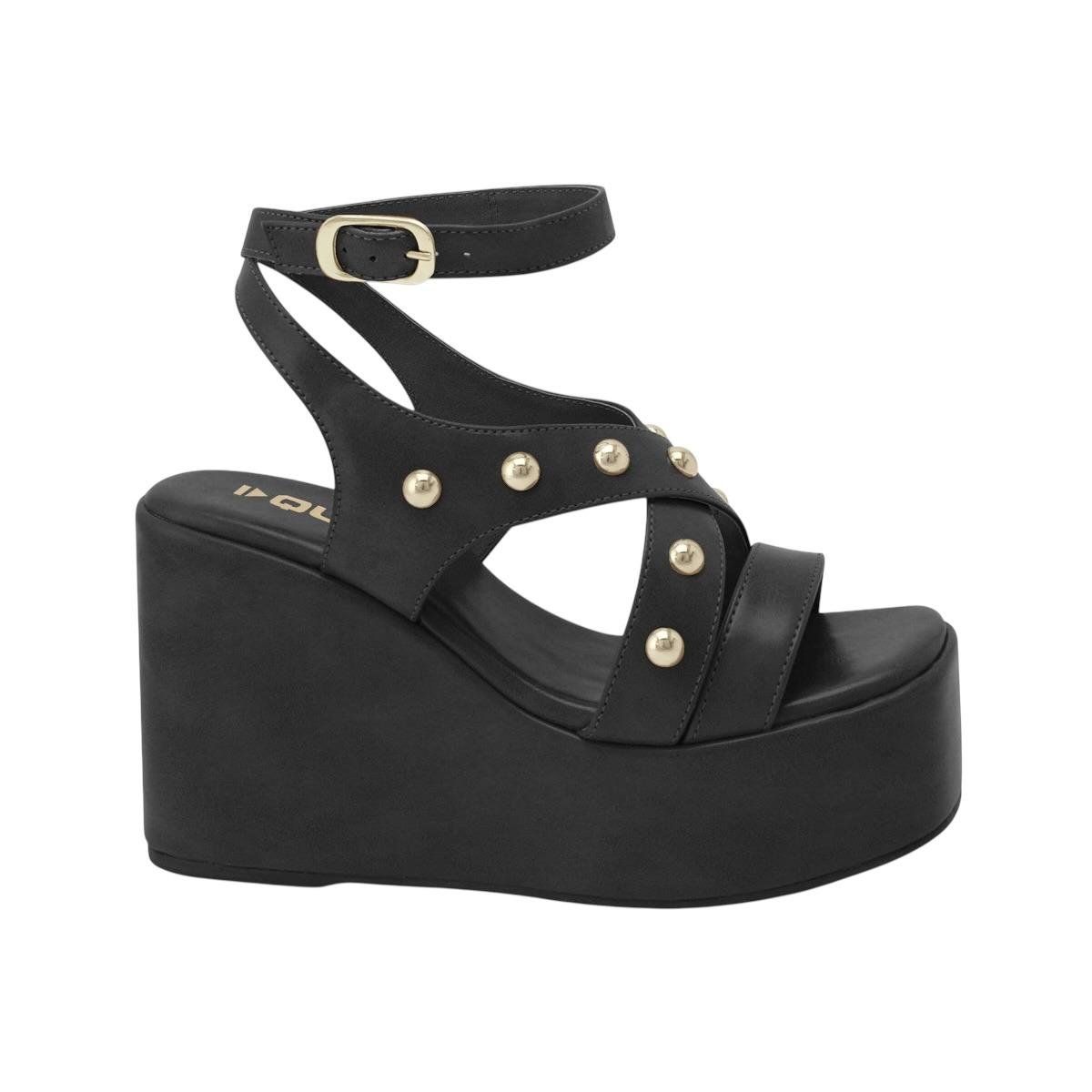 SANDALIA QUIZ FEMININA PLATAFORMA CASUAL 69-1538-02 PRETO