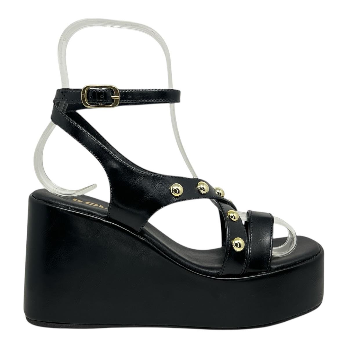 SANDALIA QUIZ FEMININA PLATAFORMA CASUAL 69-1538-02 PRETO Preto 2