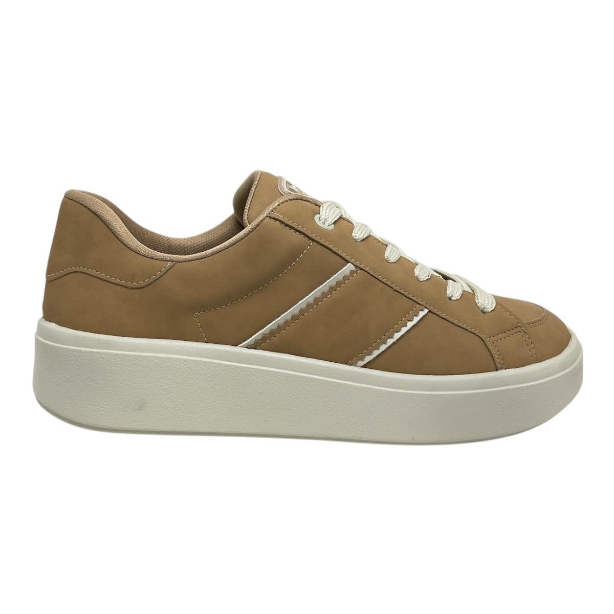 TENIS QUIZ FEMININO PLATAFORMA CASUAL 69-1977-12 NUDE Marrom 2