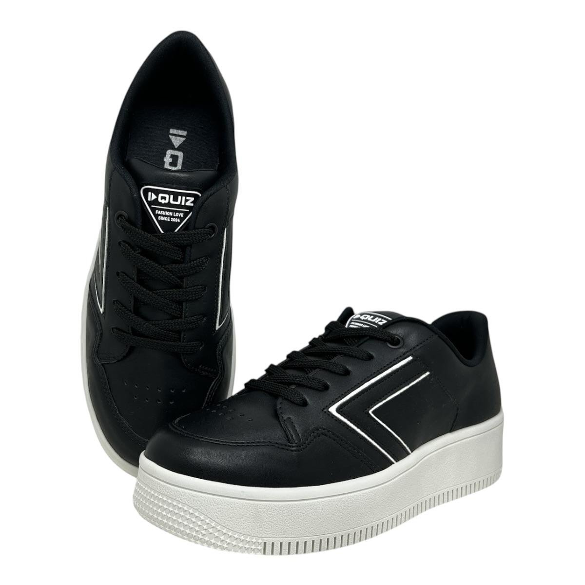TENIS QUIZ FEMININO PLATAFORMA CASUAL 69-1742-72 PRETO Preto 3