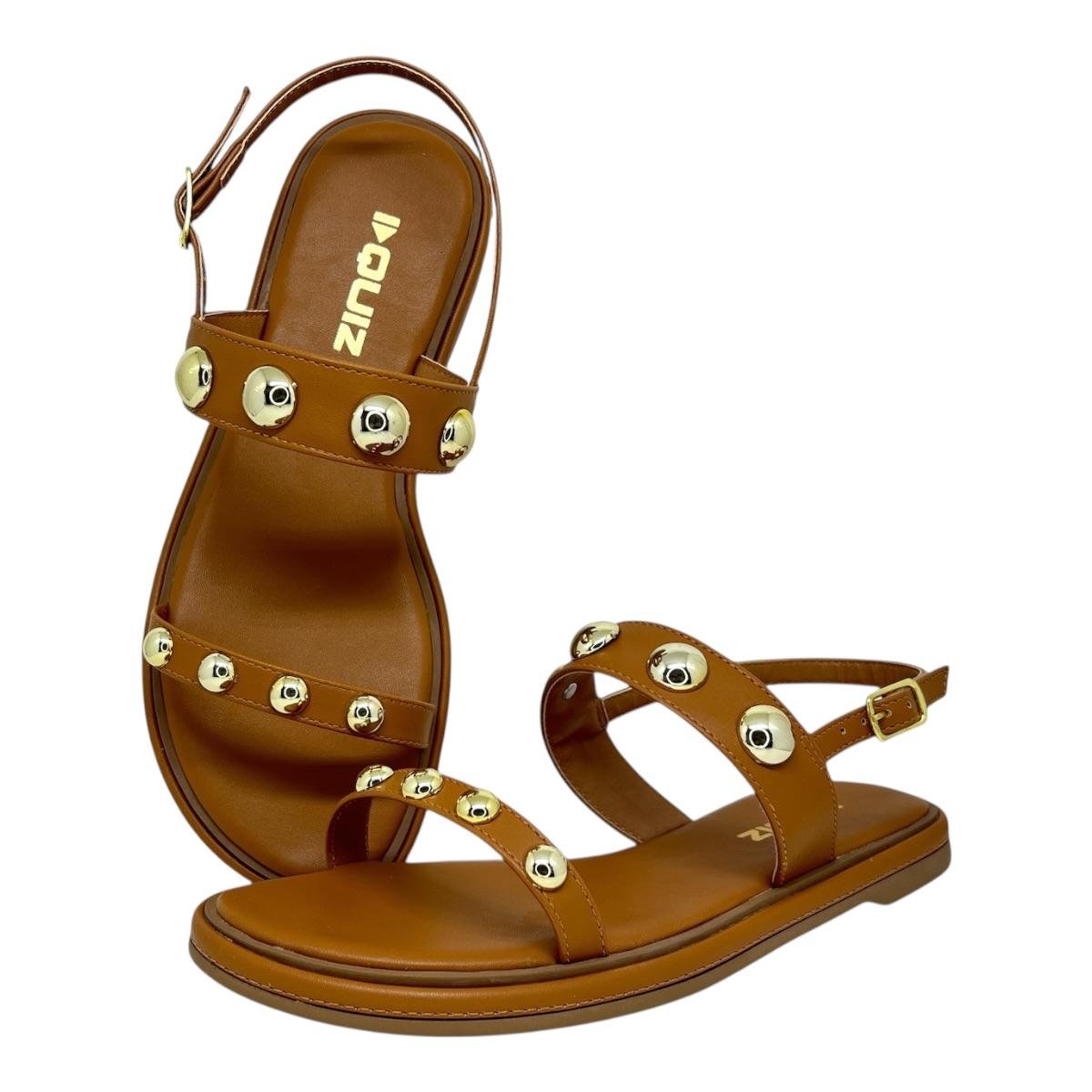 SANDALIA QUIZ FEMININA RASTEIRA CASUAL 69-1931-57 CARAMELO Marrom 3
