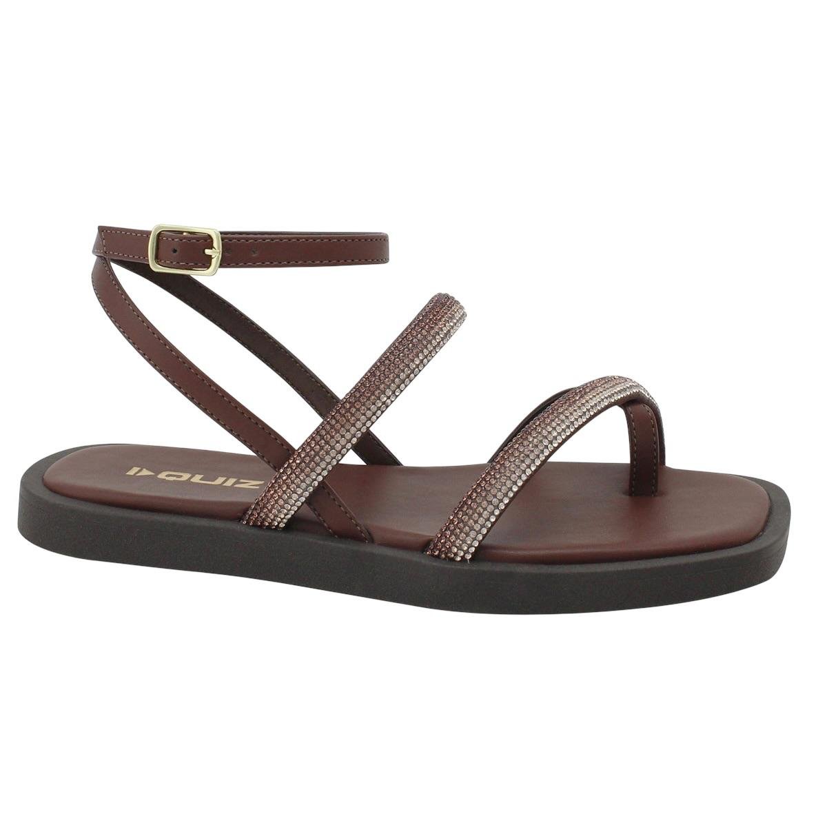 SANDALIA QUIZ FEMININA RASTEIRA CASUAL 69-1483-03 MARROM