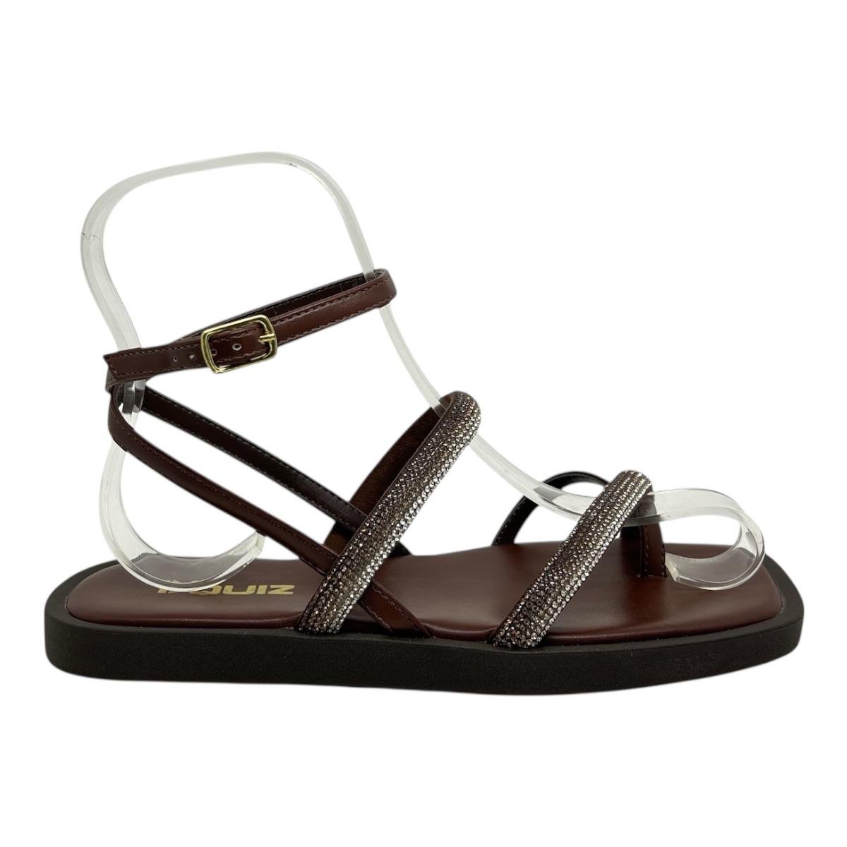 SANDALIA QUIZ FEMININA RASTEIRA CASUAL 69-1483-03 MARROM Marrom 2