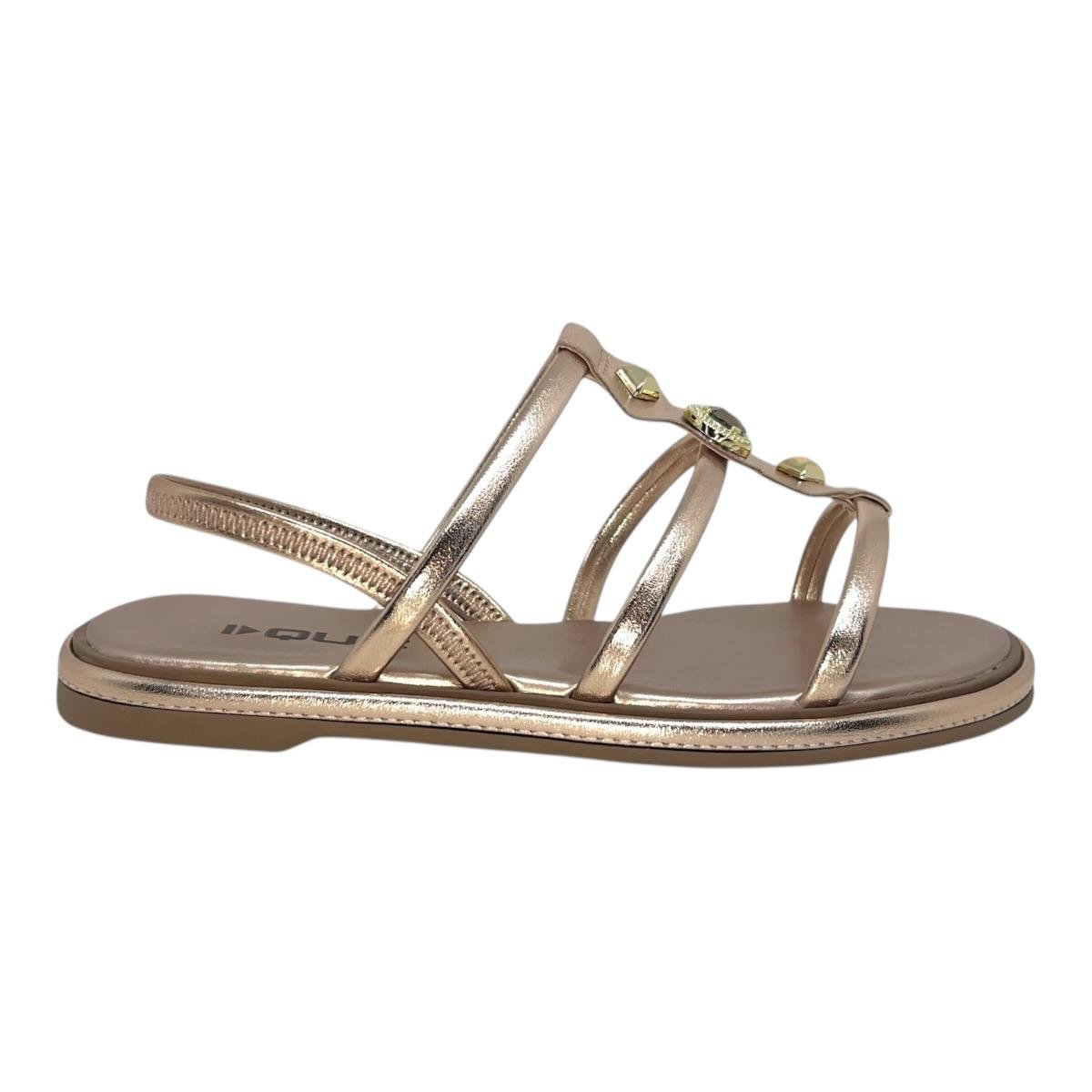 SANDALIA QUIZ FEMININA RASTEIRA CASUAL 69-1931-64 OURO Dourado 2