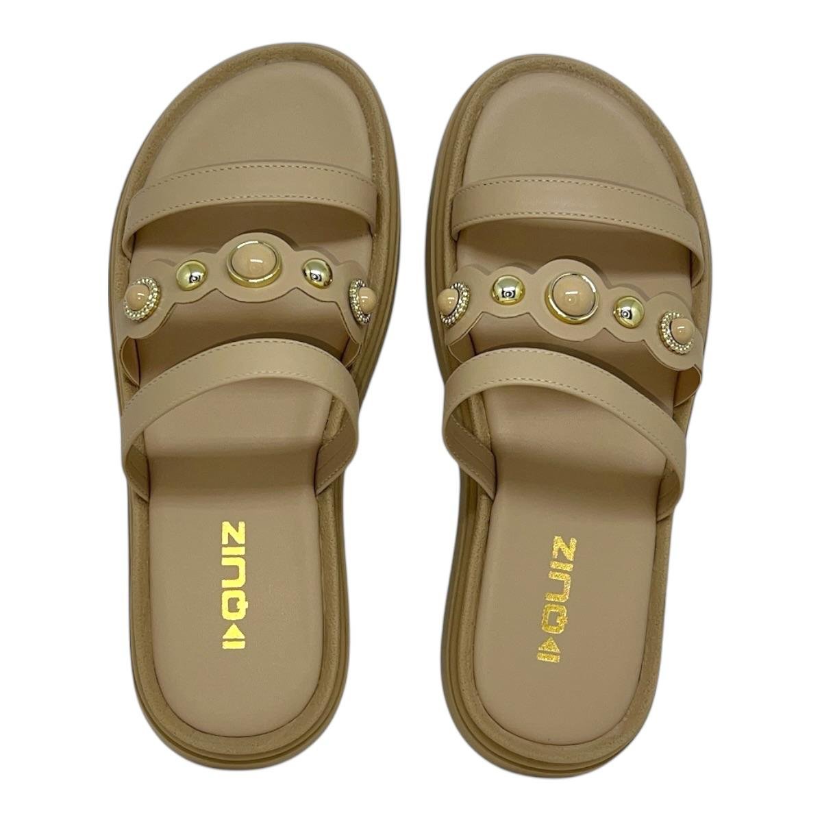 TAMANCO QUIZ FEMININO FLATFORM CASUAL 69-1581-27 BEGE Bege 3