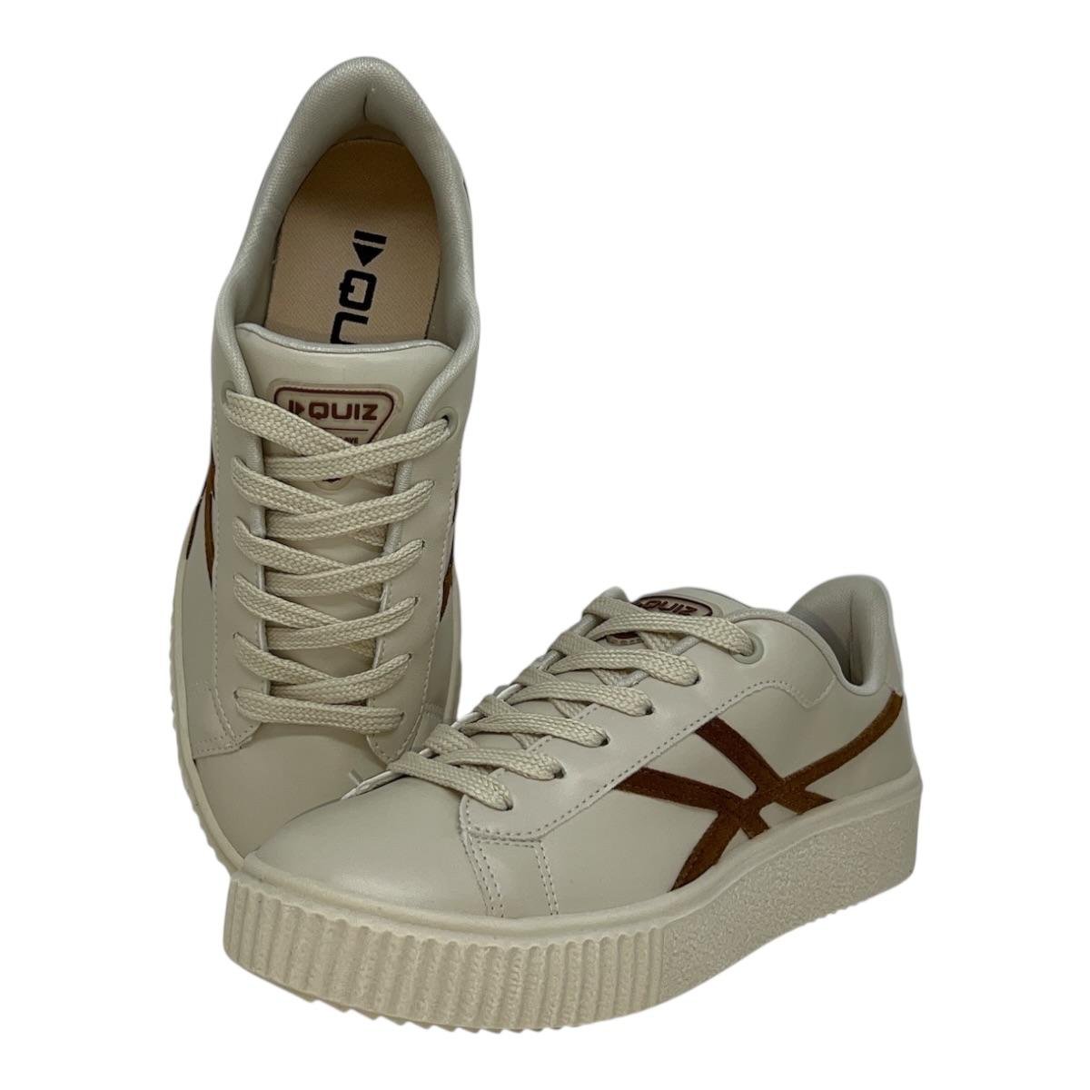 TENIS QUIZ FEMININO PLATAFORMA CASUAL 69-1783-30 OFF WHITE Branco 3