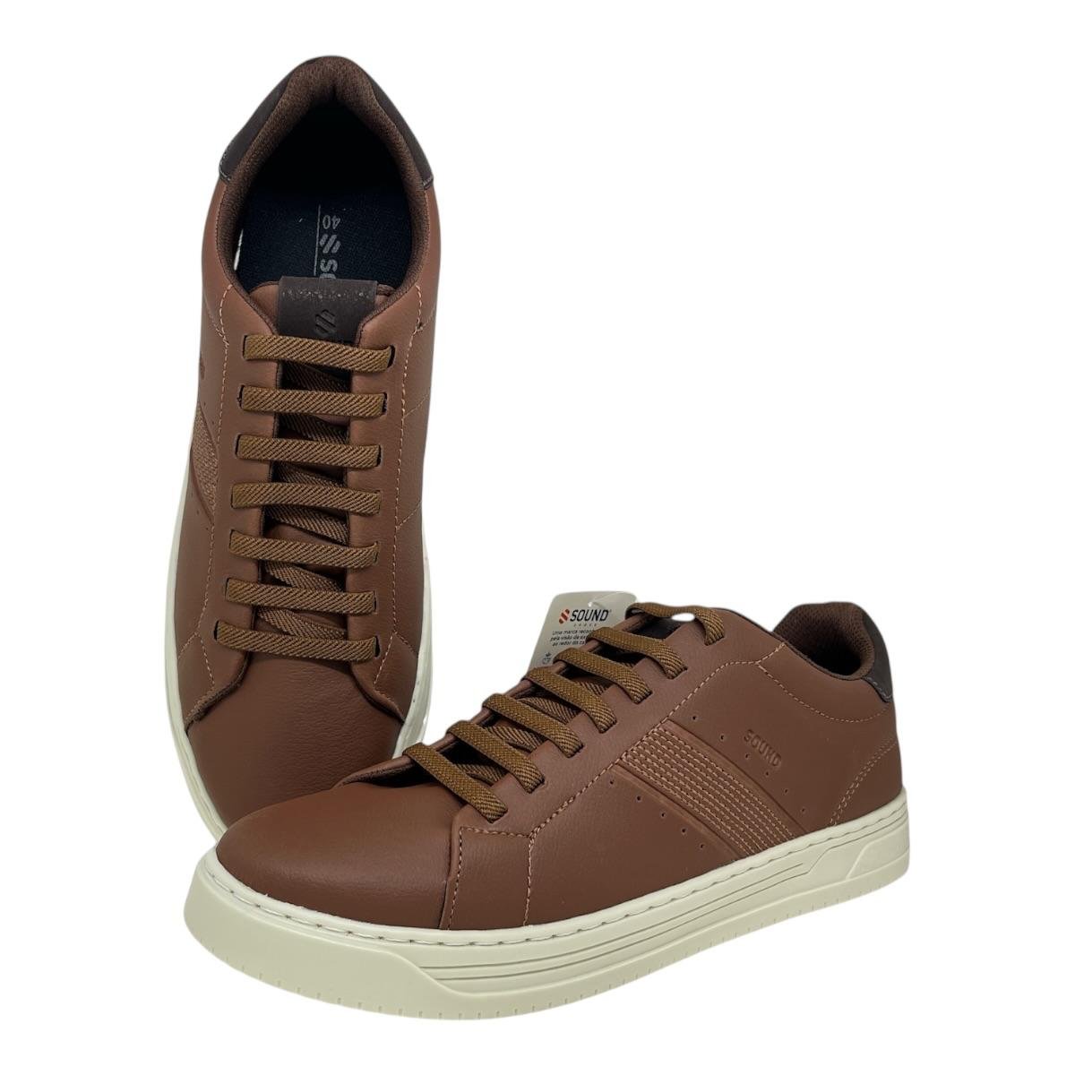 SAPATENIS SOUND MASCULINO CALCE FACIL CASUAL SE263 CARAMELO Marrom 3