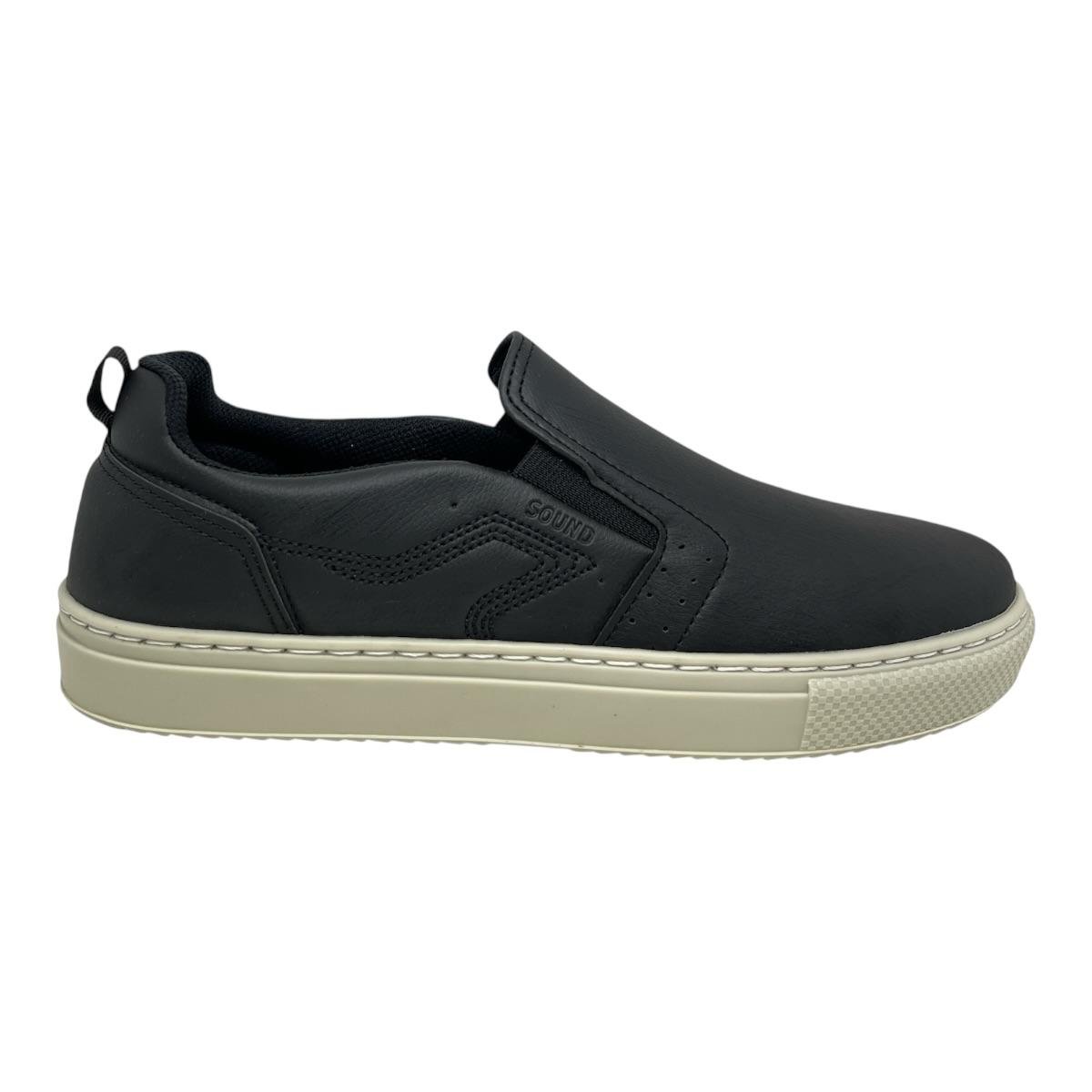 SAPATENIS SOUND MASCULINO SLIP ON CASUAL SI387 PRETO