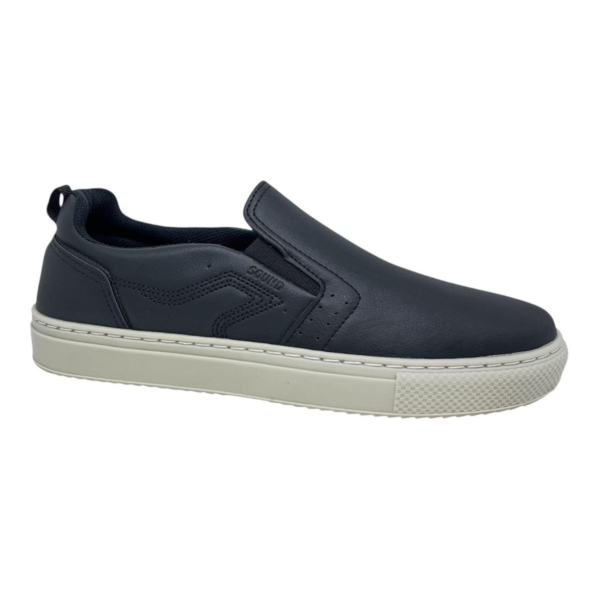 SAPATENIS SOUND MASCULINO SLIP ON CASUAL SI387 PRETO Preto 2