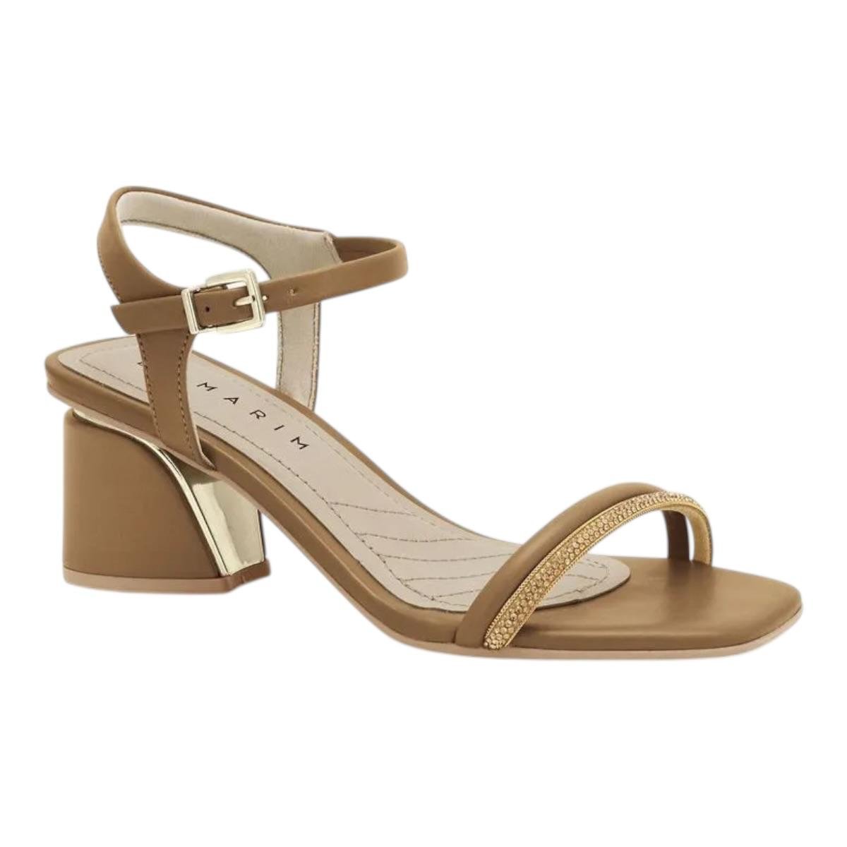 SANDALIA RAMARIM FEMININA SALTO MEDIO CASUAL 24-28202 CARAMELO Marrom 2