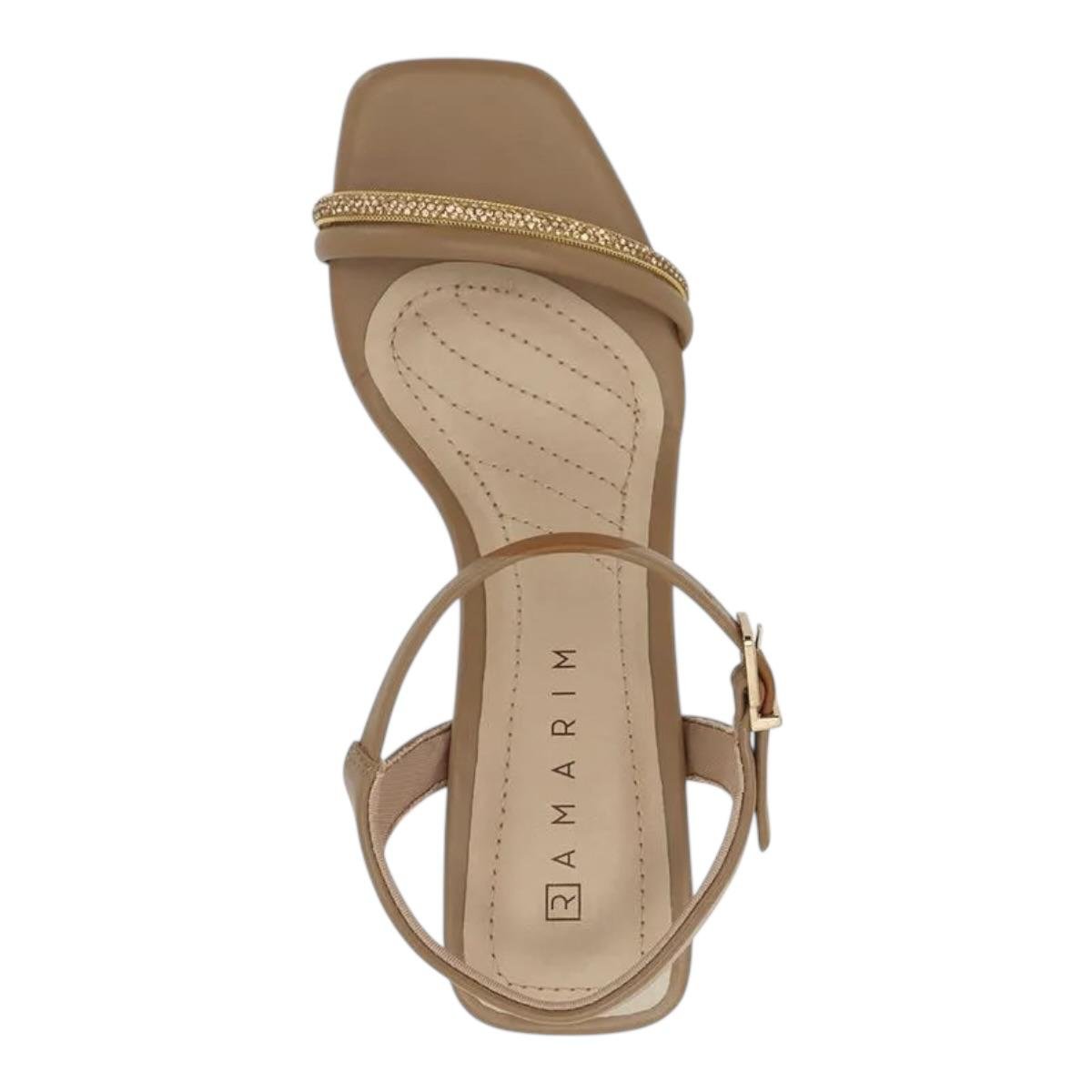 SANDALIA RAMARIM FEMININA SALTO MEDIO CASUAL 24-28202 CARAMELO Marrom 3