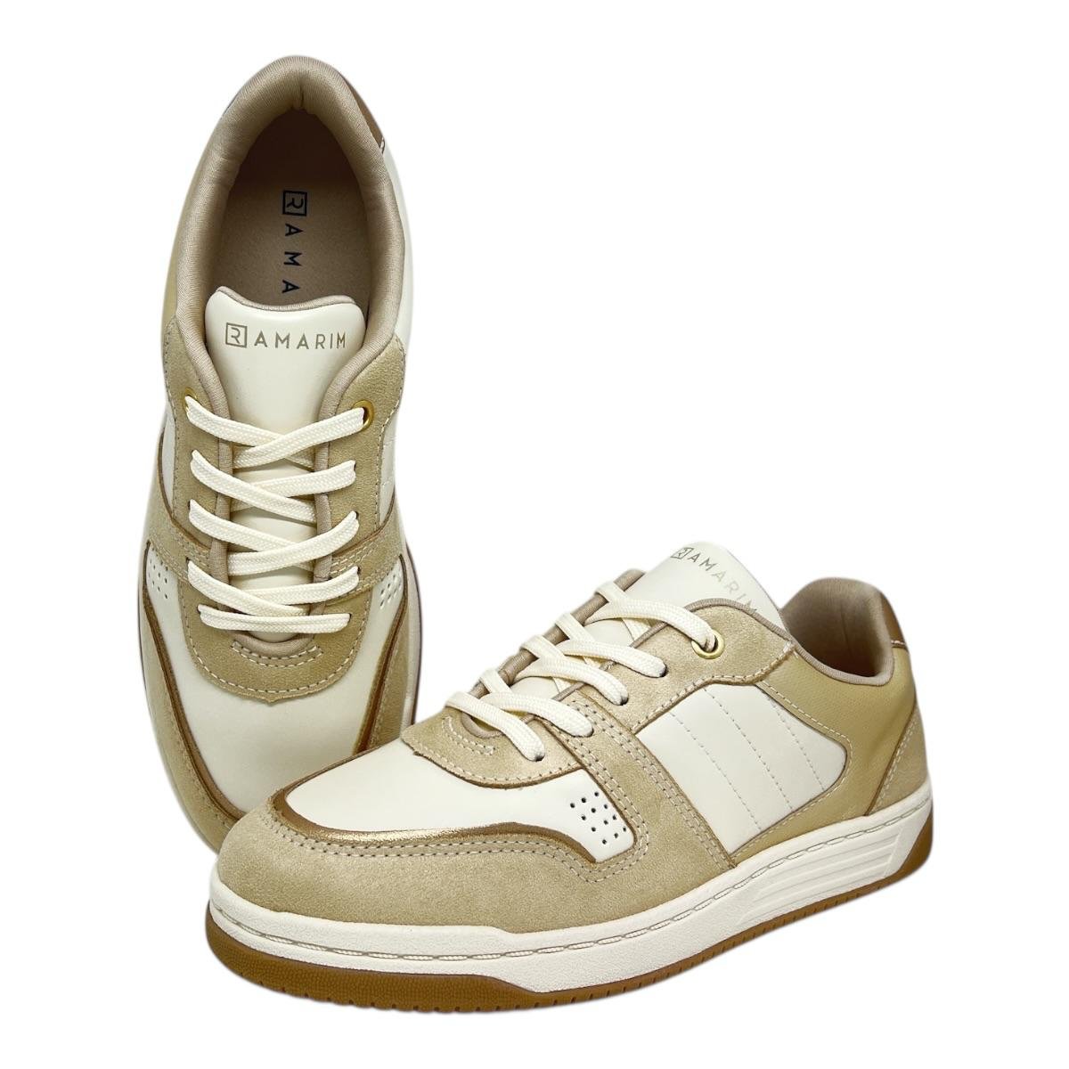 TENIS RAMARIM FEMININO PLATAFORMA CASUAL 25-63101 BEGE Bege 3