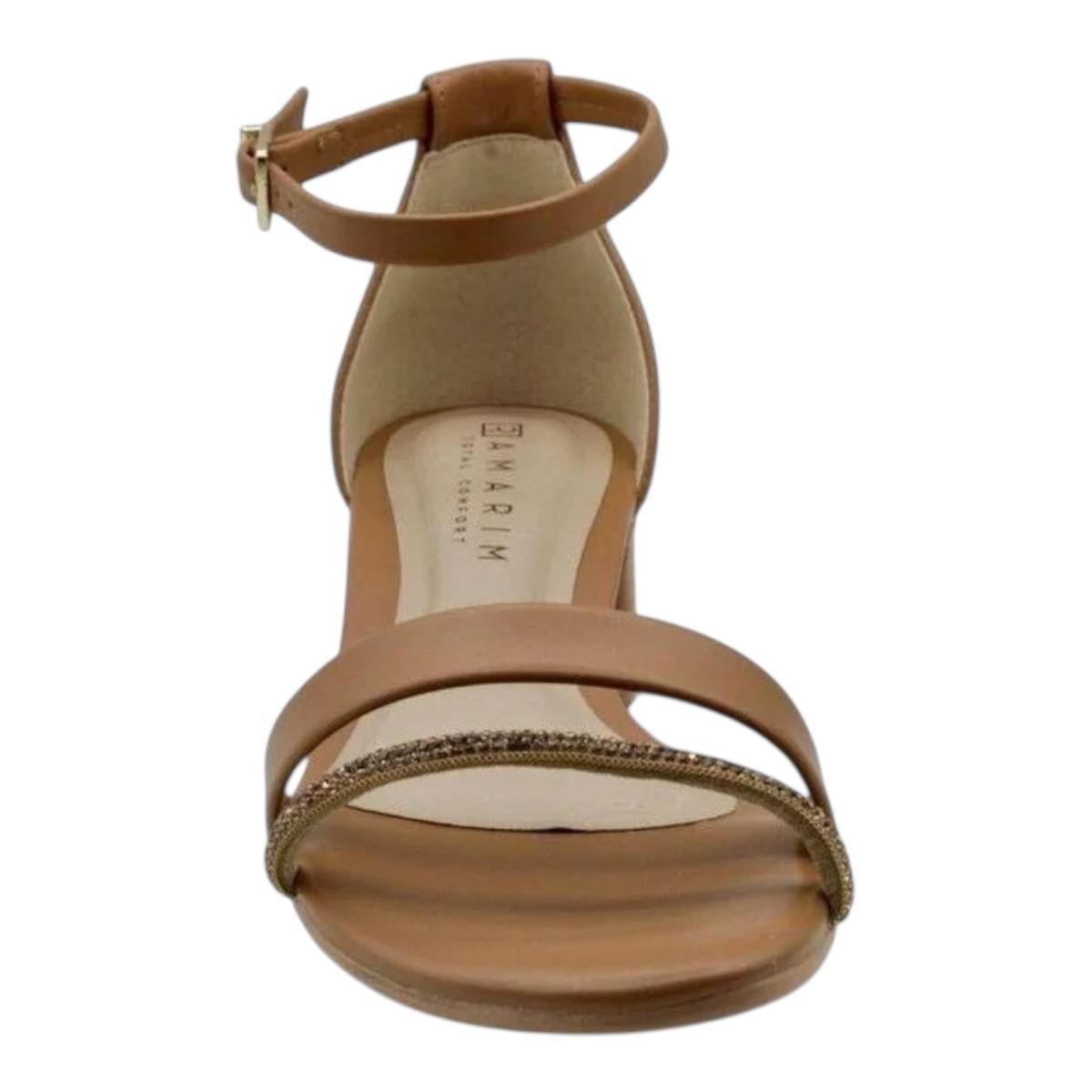 SANDALIA RAMARIM FEMININA SALTO MEDIO CASUAL 24-5208 CARAMELO Marrom 3