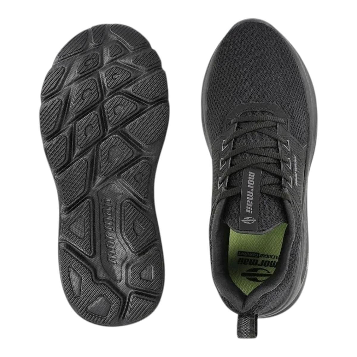 TENIS MORMAI MASCULINO RUNNING CONFORTO WIDE 204105 PRETO Preto 2