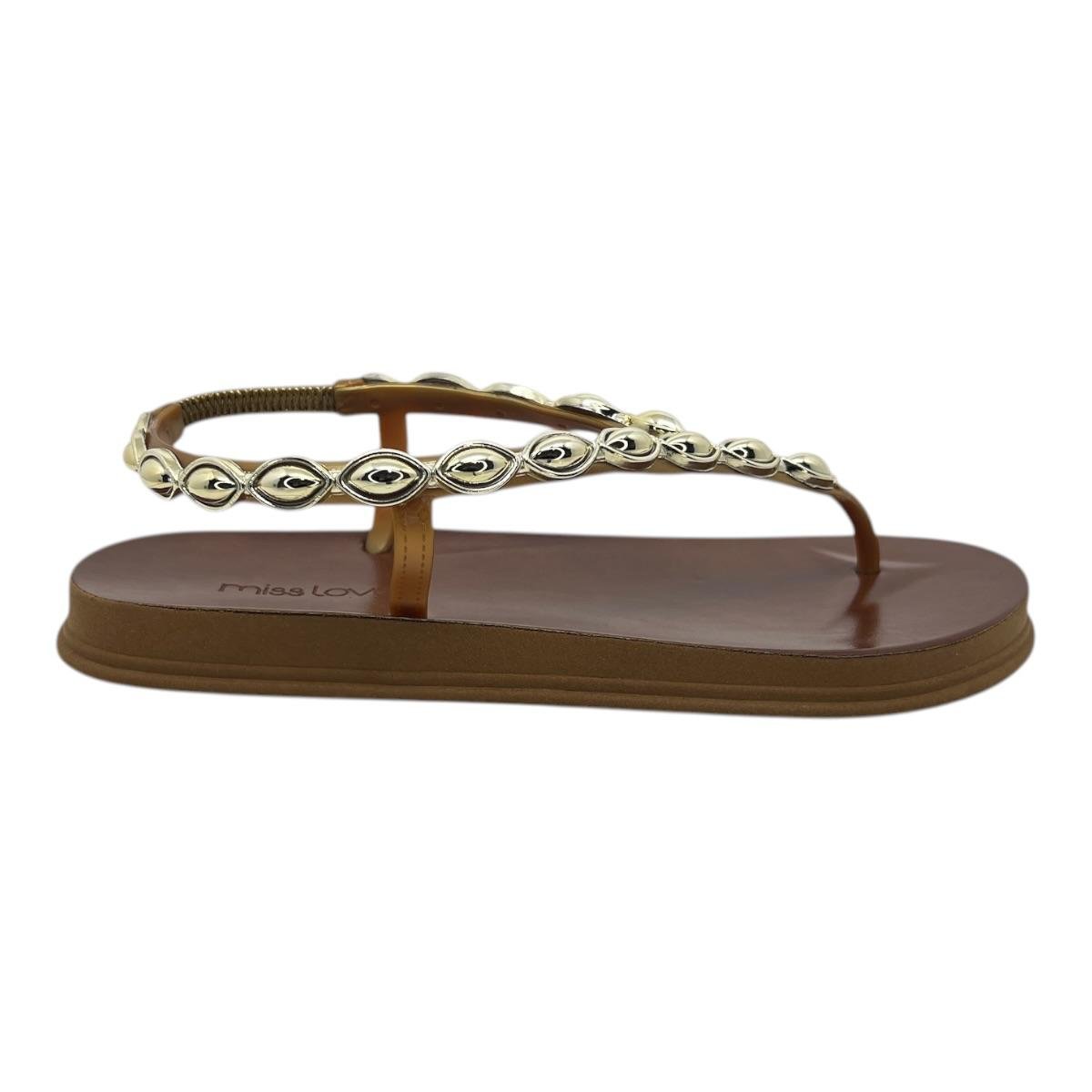 SANDALIA MISS LOVE FEMININA PLATAFORMA CASUAL PR-210 CARAMELO