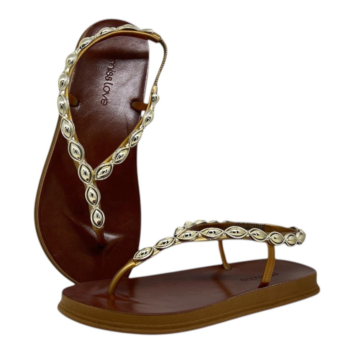 SANDALIA MISS LOVE FEMININA PLATAFORMA CASUAL PR-210 CARAMELO Marrom 3