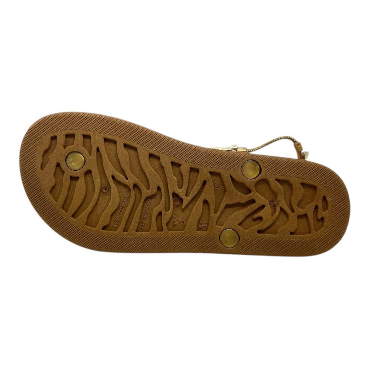 SANDALIA MISS LOVE FEMININA PLATAFORMA CASUAL PR-210 CARAMELO Marrom 4