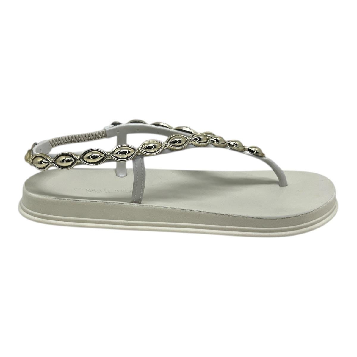 SANDALIA MISS LOVE FEMININA PLATAFORMA CASUAL PR-210 OFF WHITE