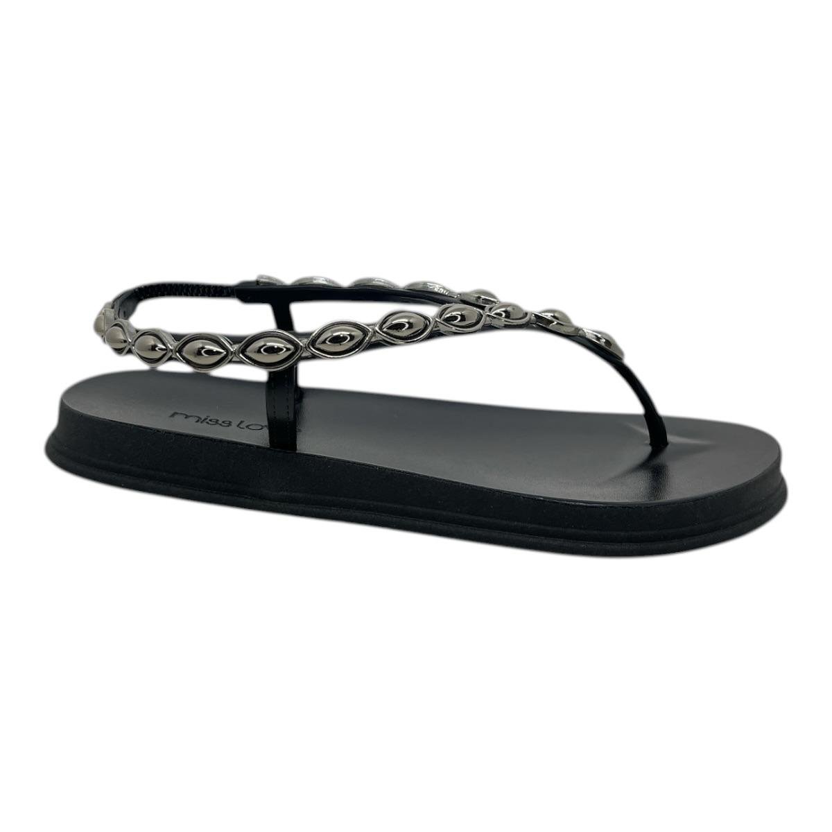 SANDALIA MISS LOVE FEMININA PLATAFORMA CASUAL PR-210 PRETO Preto 2