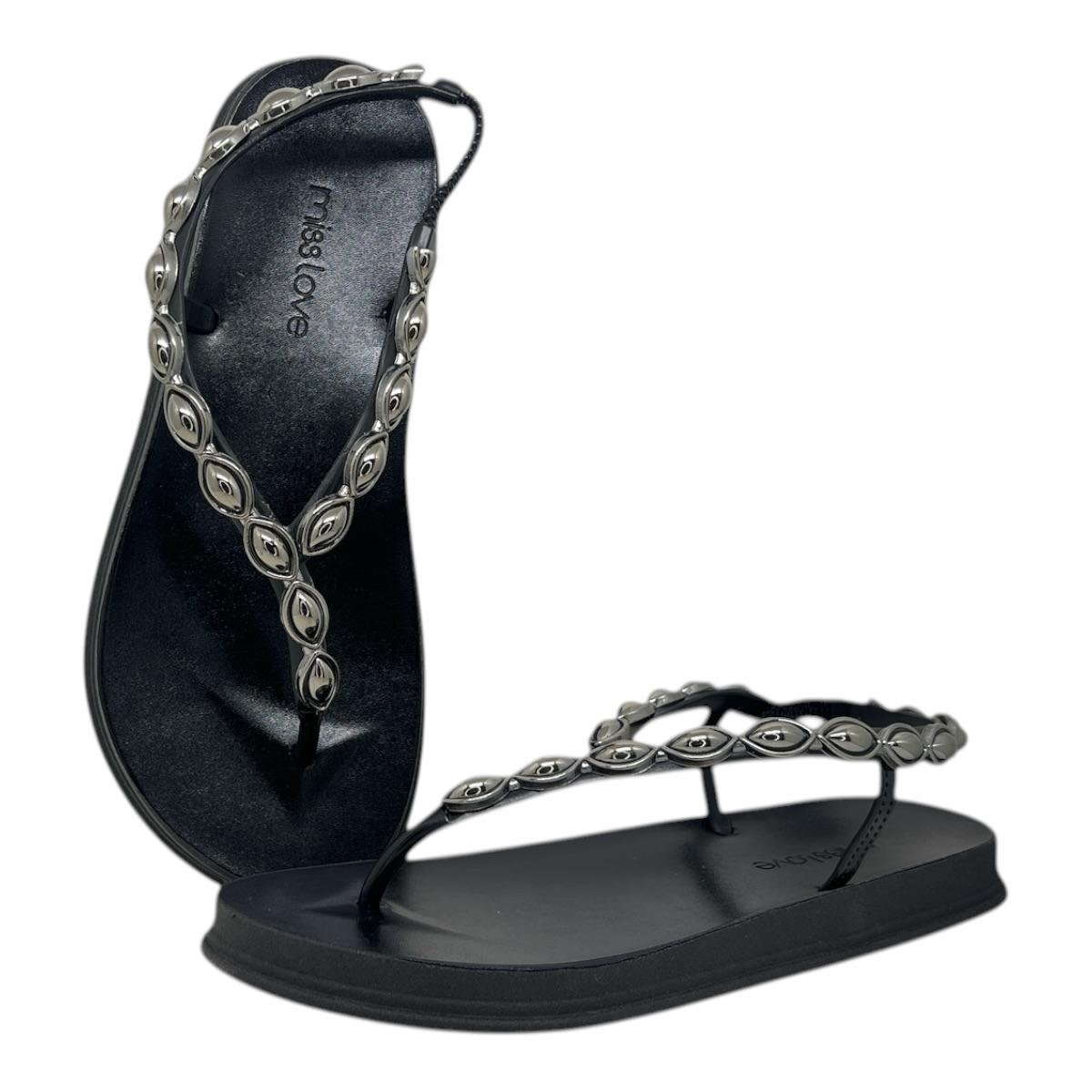 SANDALIA MISS LOVE FEMININA PLATAFORMA CASUAL PR-210 PRETO Preto 3