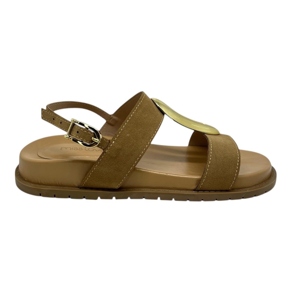SANDALIA MISS LOVE FEMININA PLATAFORMA CASUAL PP-1011 BEGE