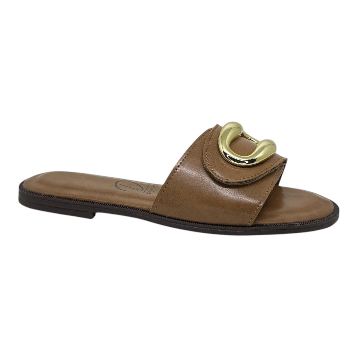 CHINELO D´CAPRI FEMININO RASTEIRA CASUAL 122 CARAMELO Bege 2
