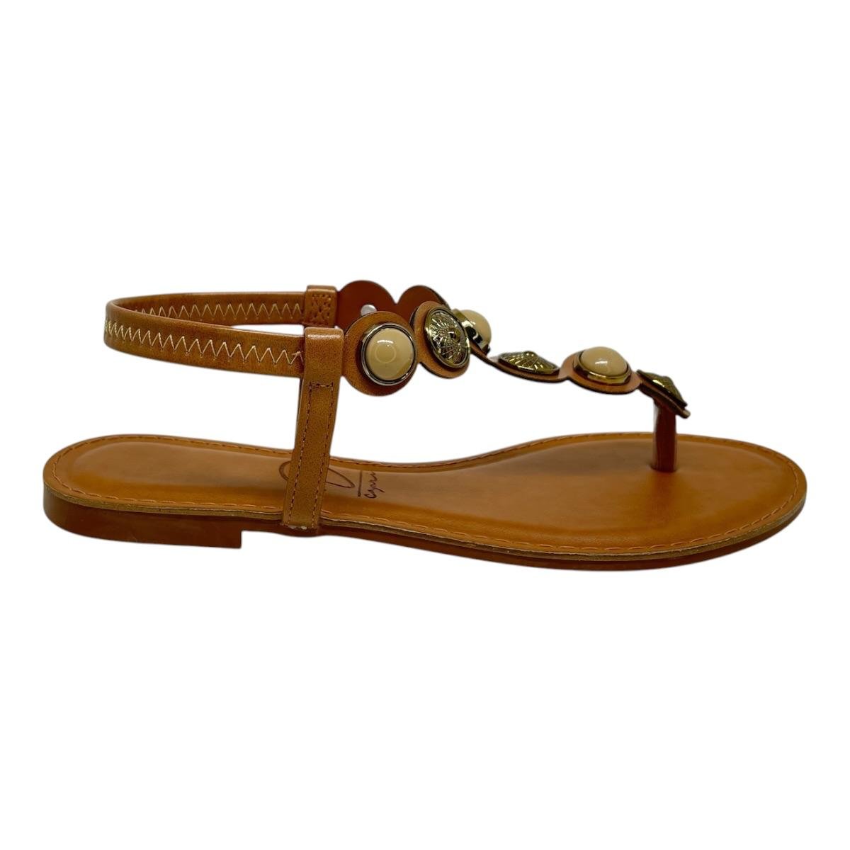 SANDALIA D´CAPRI FEMININA RASTEIRA CASUAL 357 CARAMELO