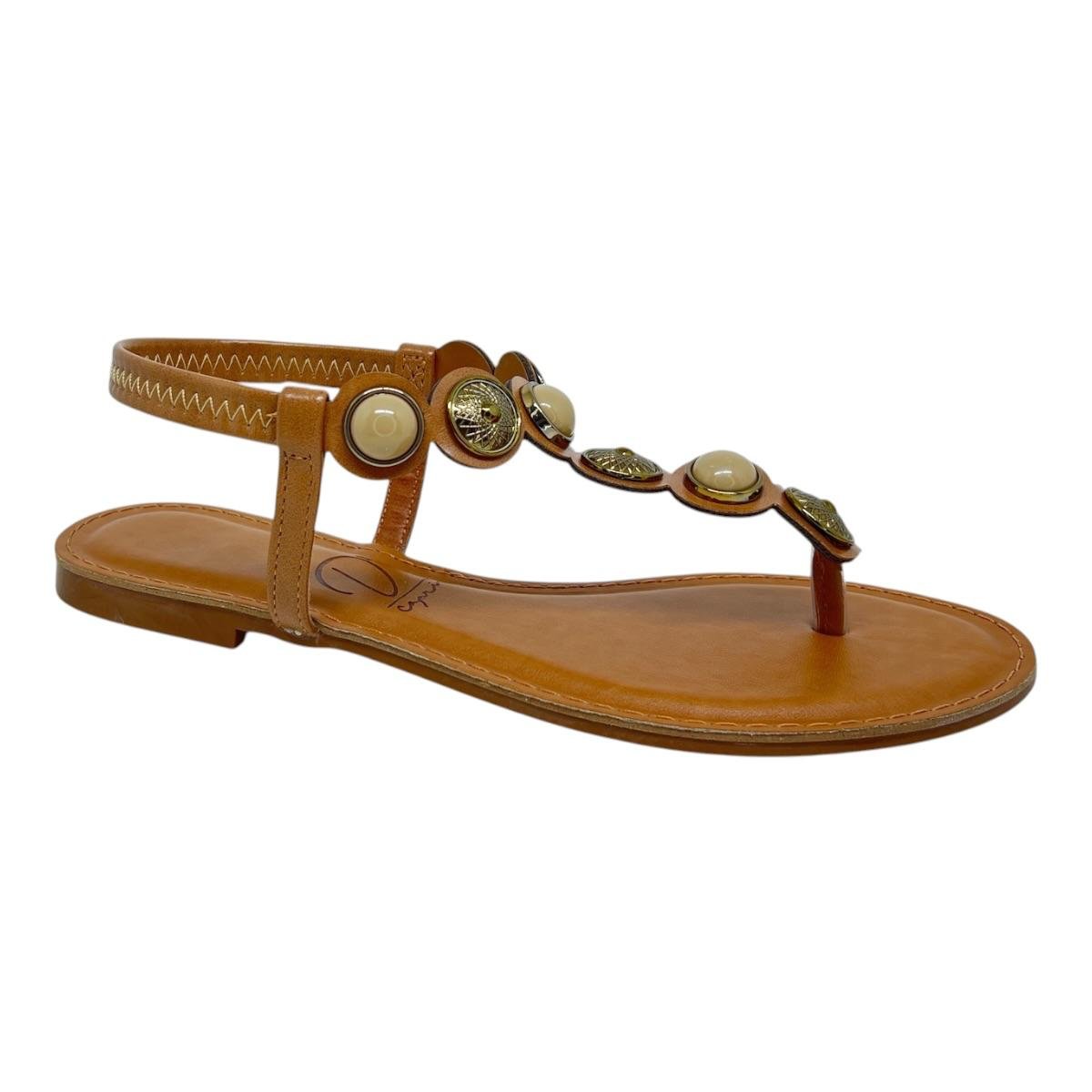 SANDALIA D´CAPRI FEMININA RASTEIRA CASUAL 357 CARAMELO Marrom 2