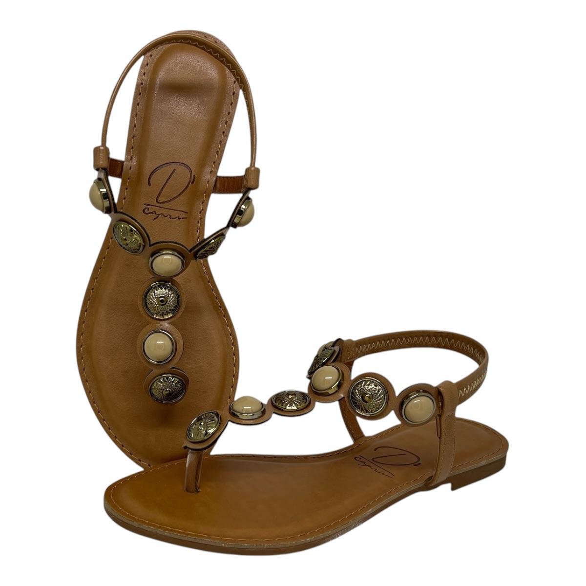 SANDALIA D´CAPRI FEMININA RASTEIRA CASUAL 357 CARAMELO Marrom 3