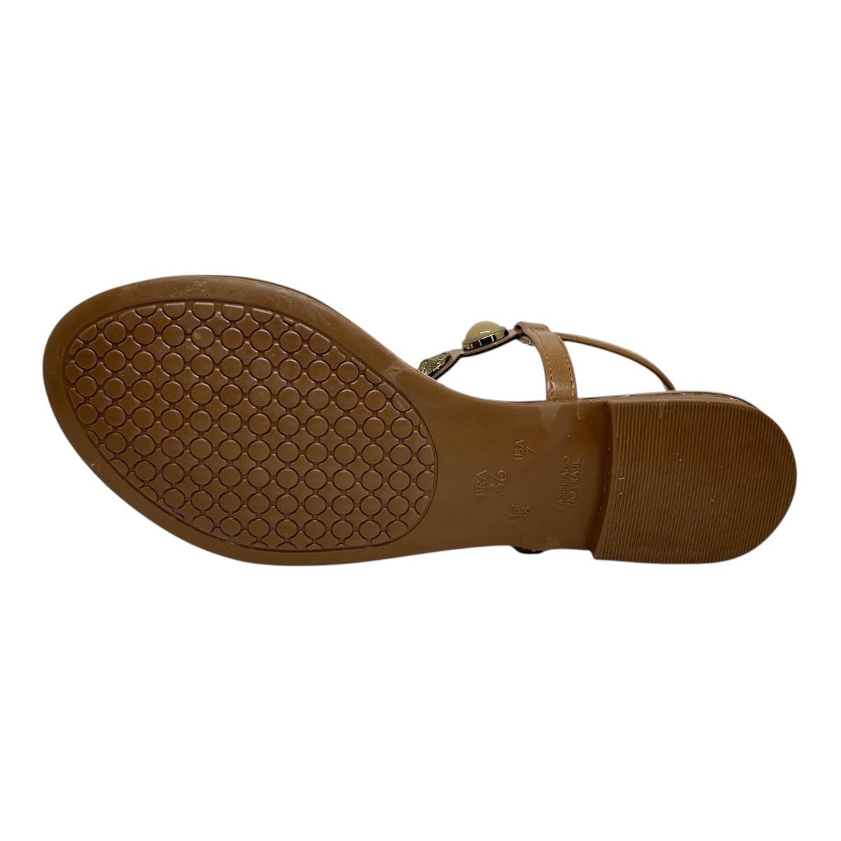 SANDALIA D´CAPRI FEMININA RASTEIRA CASUAL 357 CARAMELO Marrom 4