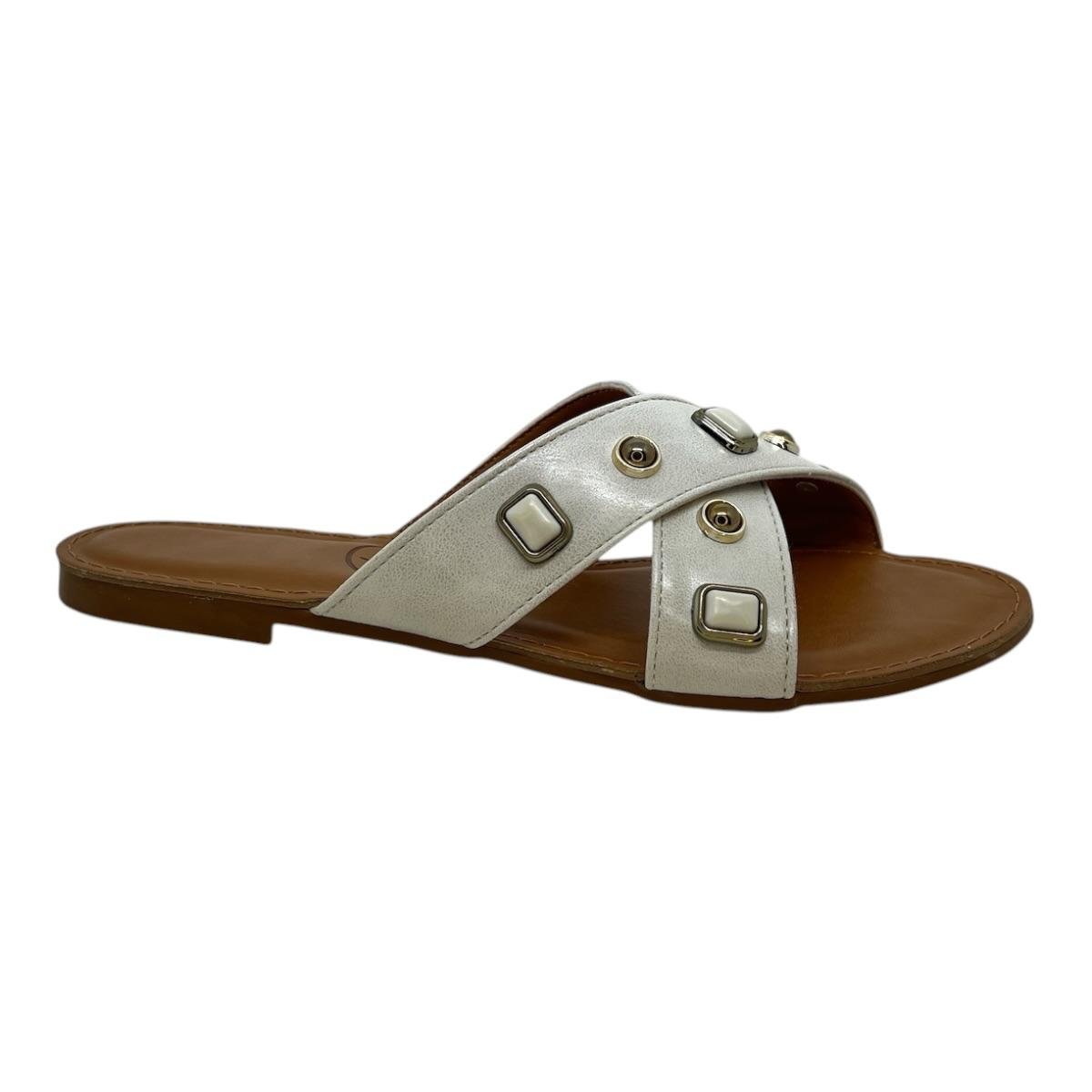 CHINELO D´CAPRI FEMININA RASTEIRA CASUAL 351 OFF WHITE Branco 2