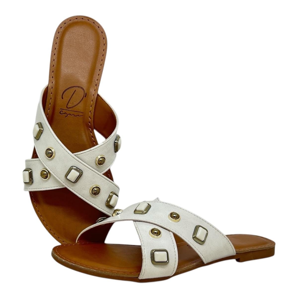 CHINELO D´CAPRI FEMININA RASTEIRA CASUAL 351 OFF WHITE Branco 3