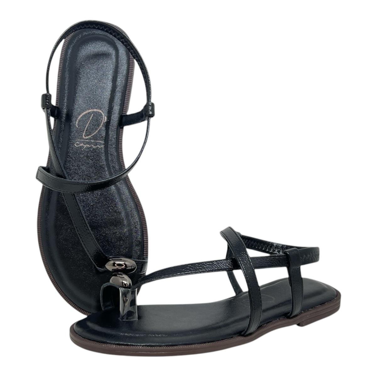 SANDALIA D´CAPRI FEMININA RASTEIRA CASUAL 125 PRETO Preto 3