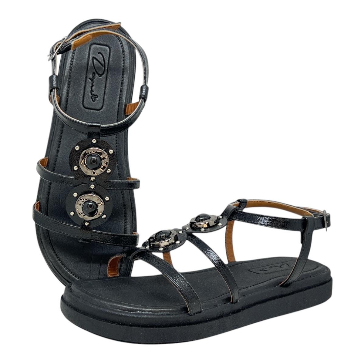 SANDALIA D´CAPRI FEMININA PLATAFORMA CASUAL 664 PRETO Preto 3