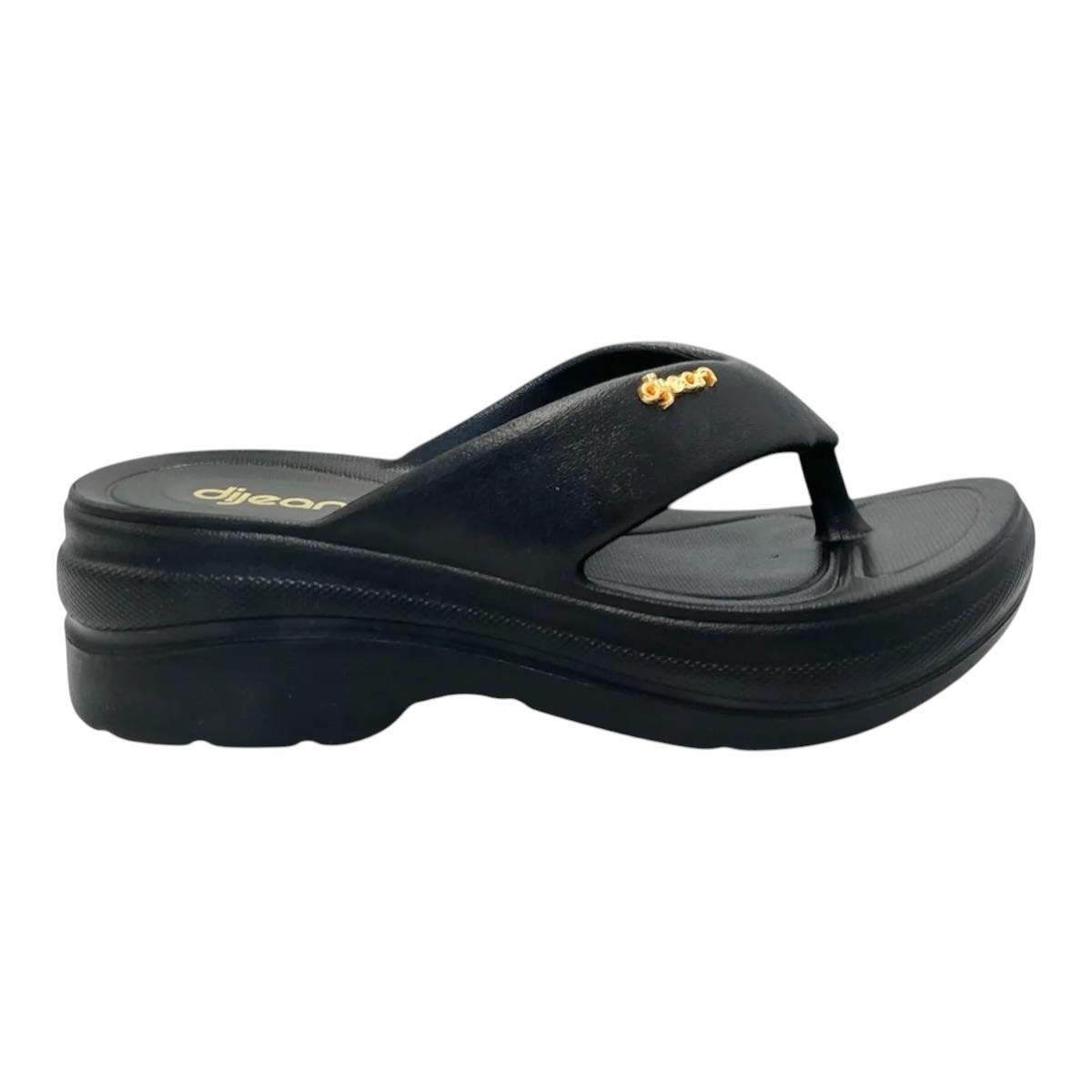 TAMANCO DIJEAN FEMININO FLATFORM CASUAL 33110001 PRETO