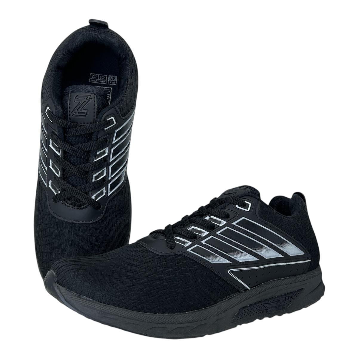 TENIS ZEUZ MASCULINO RUNNING CONFORTO 107NX-00 PRETO Preto
