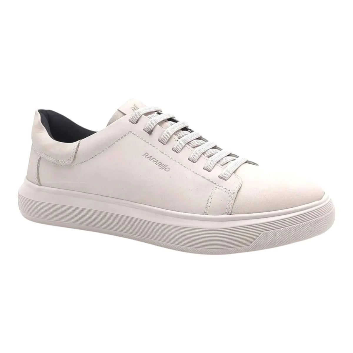 SAPATENIS RAFARILLO MASCULINO TORONTO EM COURO CASUAL 93010-AP09 OFF WHITE Branco 2