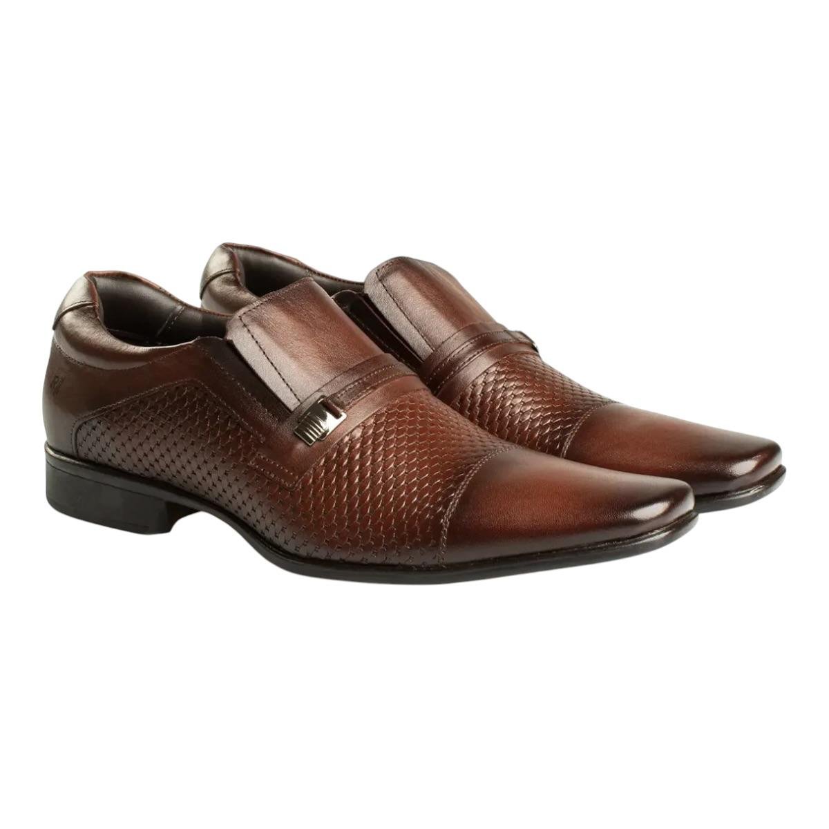 KIT SAPATO RAFARILLO MASCULINO MAIS CINTO MAIS MEIA MAIS CALCADEIRA SOCIAL 34065-102PK MARROM Marrom 2