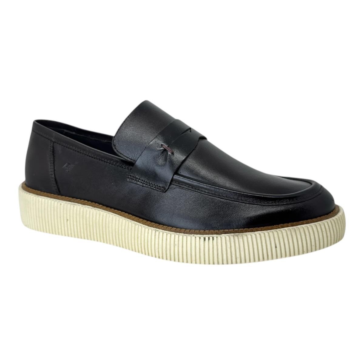 SAPATO RAFARILLO MASCULINO MOCASSIM EM COURO CASUAL 2401-01P MARROM Marrom 2