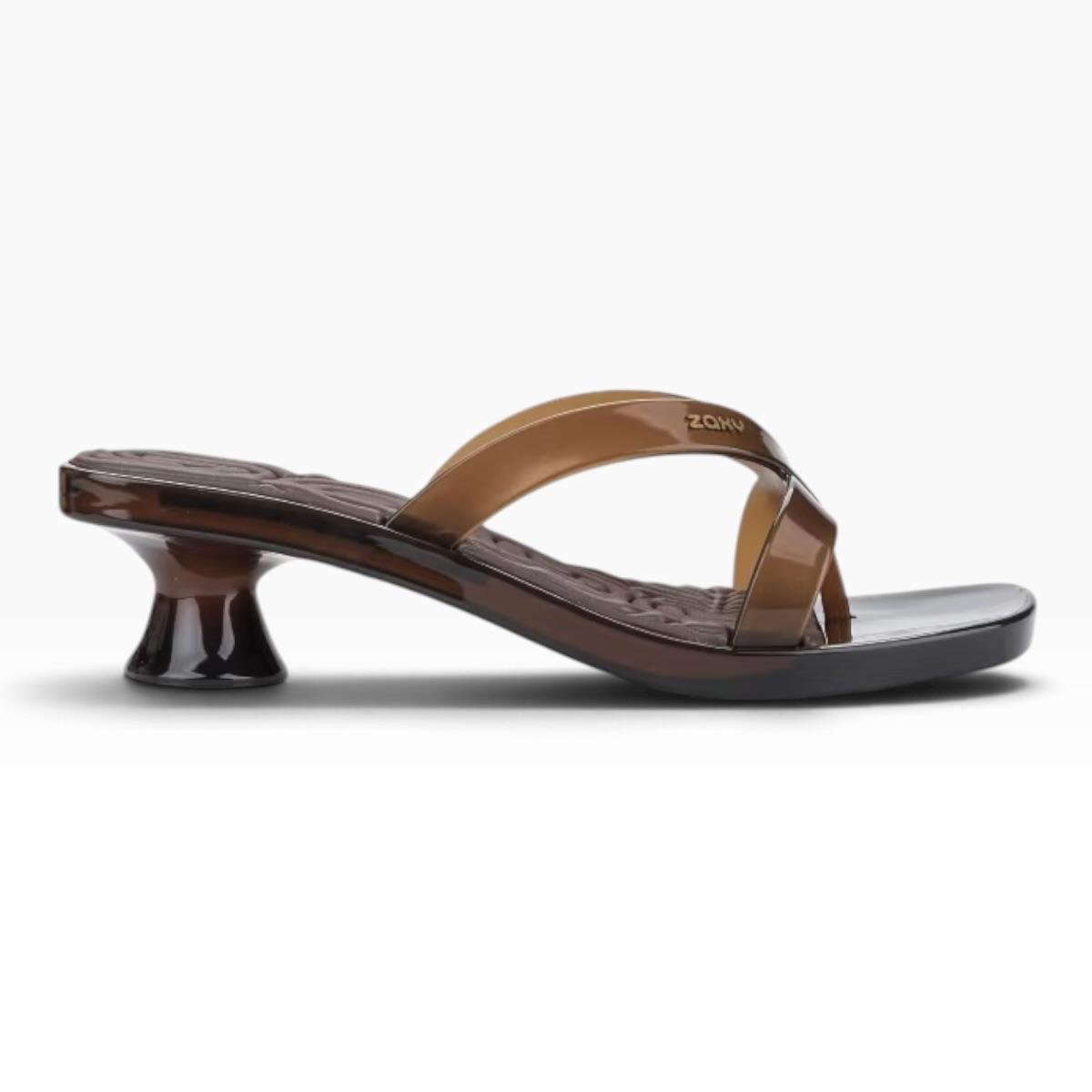 TAMANCO ZAXY FEMININO HIT KITTEN HEEL CASUAL 19528 MARROM