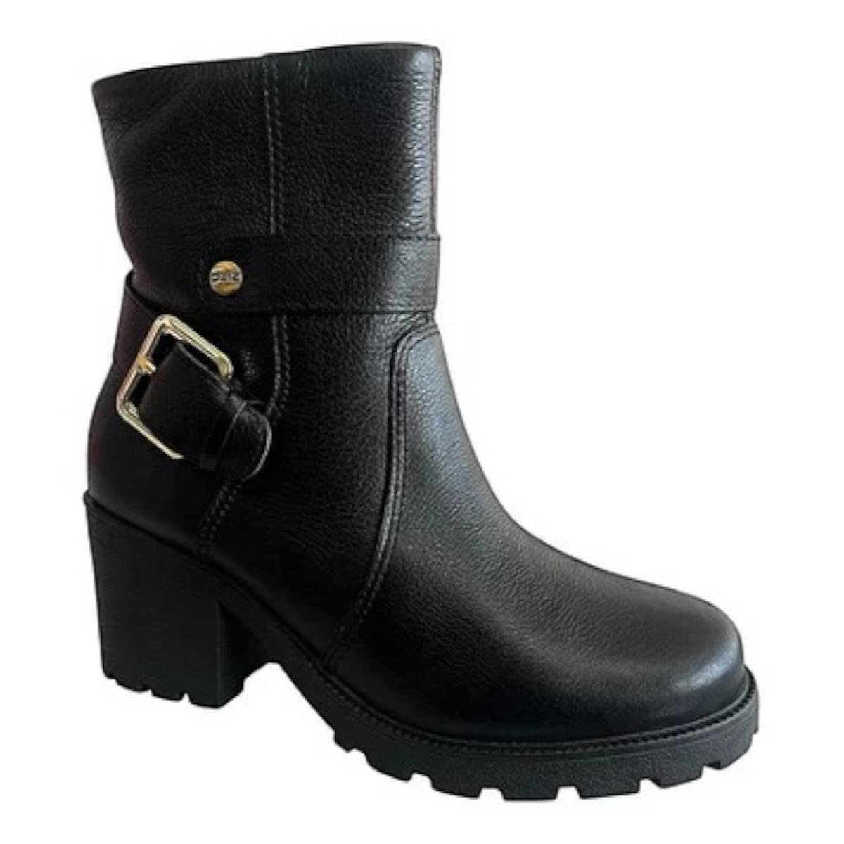 BOTA QUIZ FEMININO SALTO BLOCO EM COURO CASUAL 68-2380-03 PRETO Preto 2