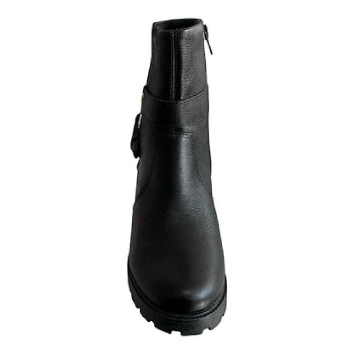 BOTA QUIZ FEMININO SALTO BLOCO EM COURO CASUAL 68-2380-03 PRETO Preto 3