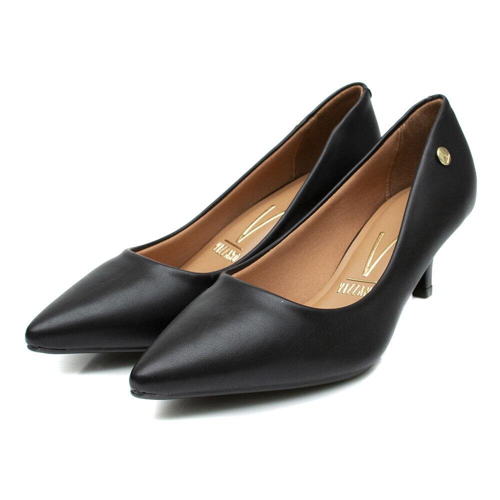 Scarpin Vizzano Salto Baixo Preto Preto 2
