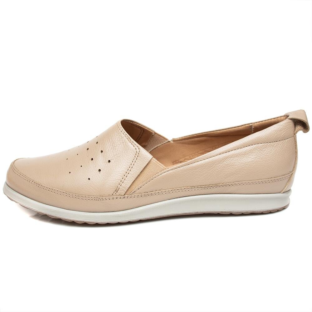 Slip On Opananken Alexxa em Couro Amêndoa Bege 1